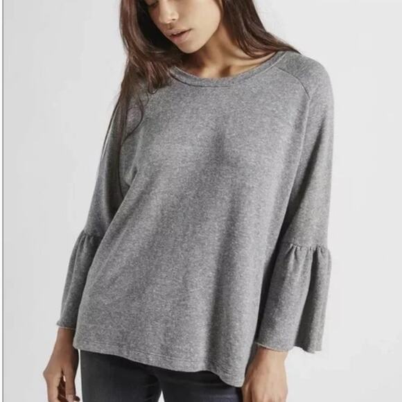 Current Elliot Grey The Ruffle Sleeve Sweatshirt Size XS - Picture 8 of 8